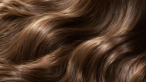 Detalhe de cabelo castanho com reflexos